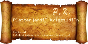 Platzerjanó Krisztián névjegykártya